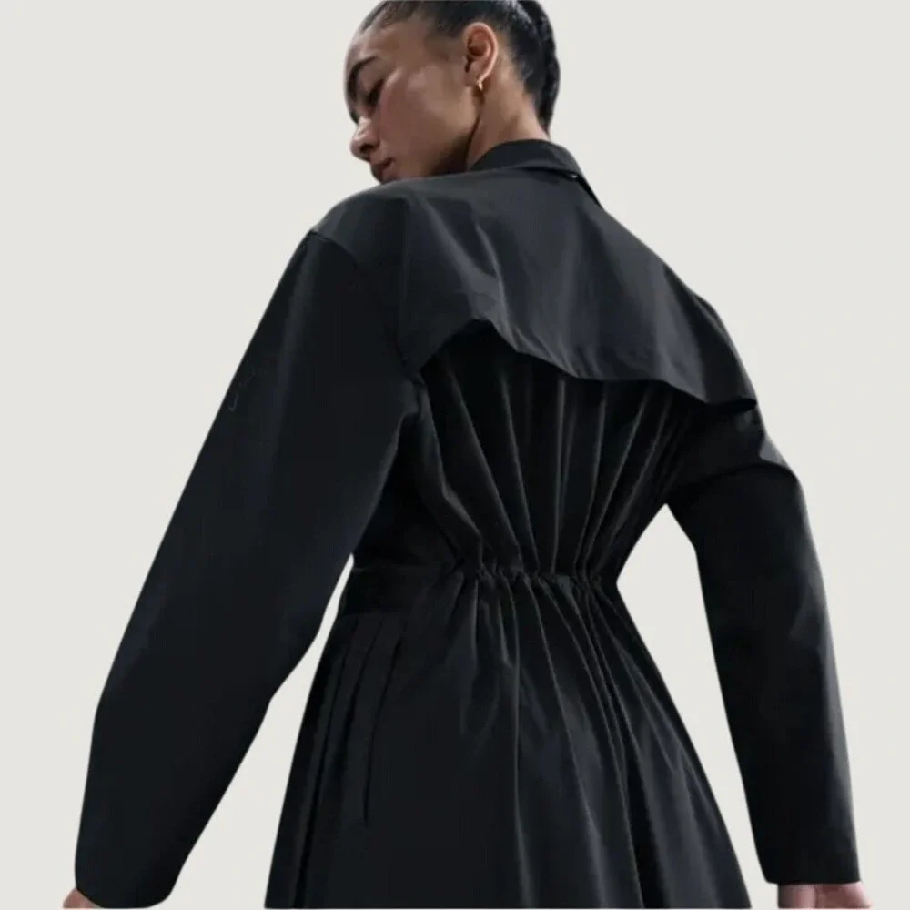 Nike Dri-FIT 24.7 Women Black Pleated Training Jacket Trench HV3627-010 MD